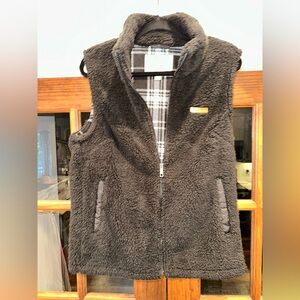 EUC Sage Collective Size Medium Womens Cozy Black Fleece Zip‎ Up Vest